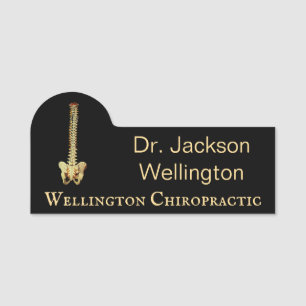 Spinal Column Chiropractic Name Tag