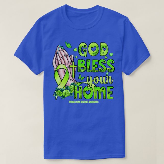 Spinal Cord Injuries Awareness god bless faith hop T-Shirt (Design Front)