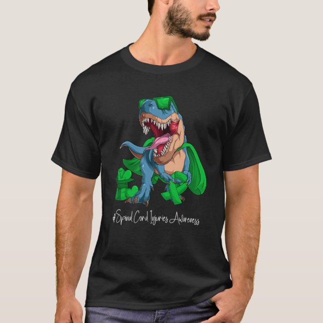Spinal Cord Injuries Awareness Month Green Ribbon  T-Shirt (Front)