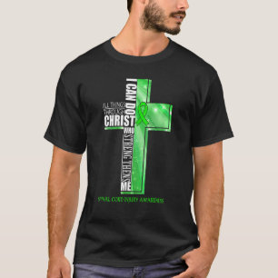 Spinal Cord Injury Awareness Christian Cross Ribbo T-Shirt