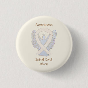 Spinal Cord Injury Awareness Ribbon Angel Pins