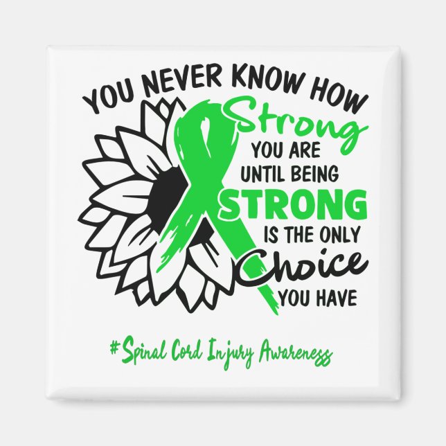 Spinal Cord Injury Awareness Ribbon Support Gifts Magnet (Front)