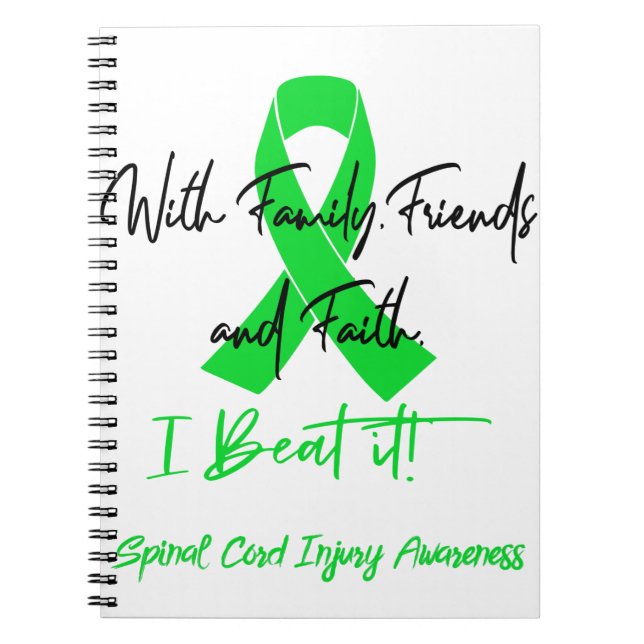 Spinal Cord Injury Awareness Ribbon Support Gifts Notebook (Front)
