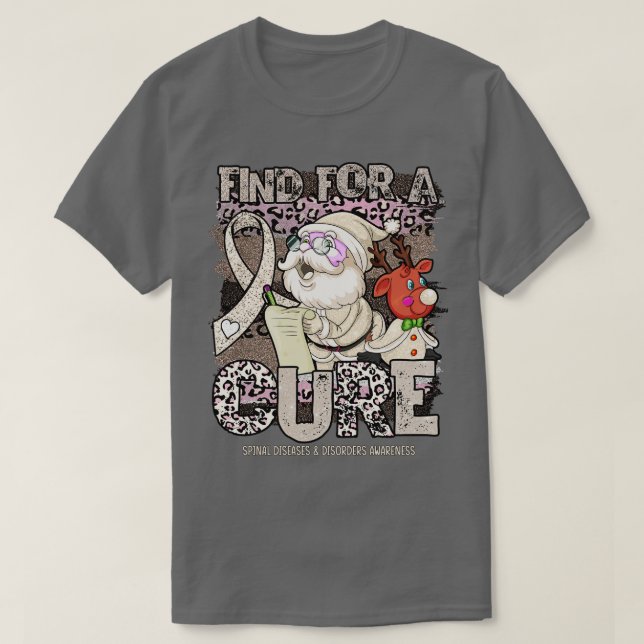Spinal Diseases Disorders Awareness leopard christ T-Shirt (Design Front)