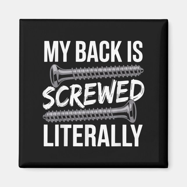 Spinal Fusion Art For Men Women Recovery Back Spin Magnet (Front)