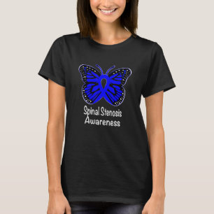 Spinal Stenosis Awareness Warrior Support Blue Rib T-Shirt