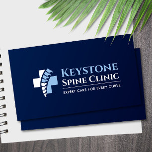 Spine and Medical Cross - blue  Business Card