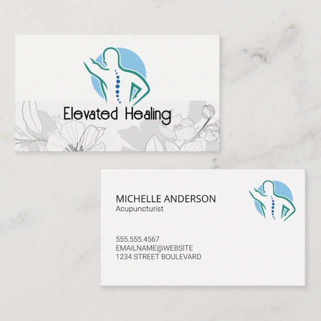 Spine Back Logo | Acupuncture Business Card (Front/Back)