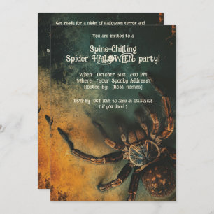 🕷️Spine-Chilling Spider HALLOWEEN Party Invitation
