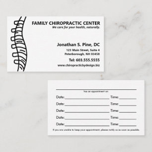 Spine Chiropractor Multiple Appointment Cards