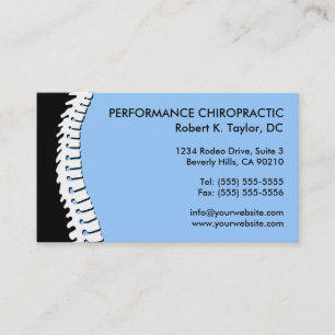 Spine Cutout Chiropractic Business Cards