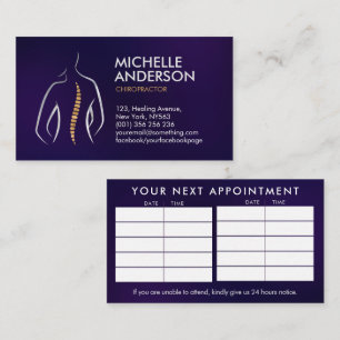 Spine Health - Chiropractic Appointment   Business Card