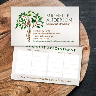 Spine Health Tree - Chiropractic Appointment Business Card