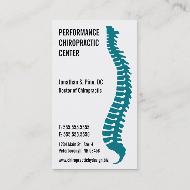 Spine Logo Chiropractor Doctor Business Cards (Front)