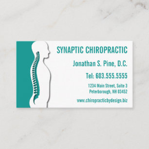 Spine Silhouette Graphic Office Hours Chiropractor Business Card