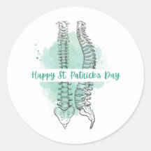 Spine St. Patrick's Day Stickers, Chiropractic, 