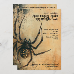 🕷️Spine-tingling Spider HALLOWEEN Bash Invitation