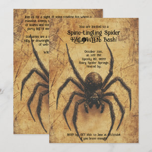 🕷️Spine-tingling Spider HALLOWEEN Bash Invitation