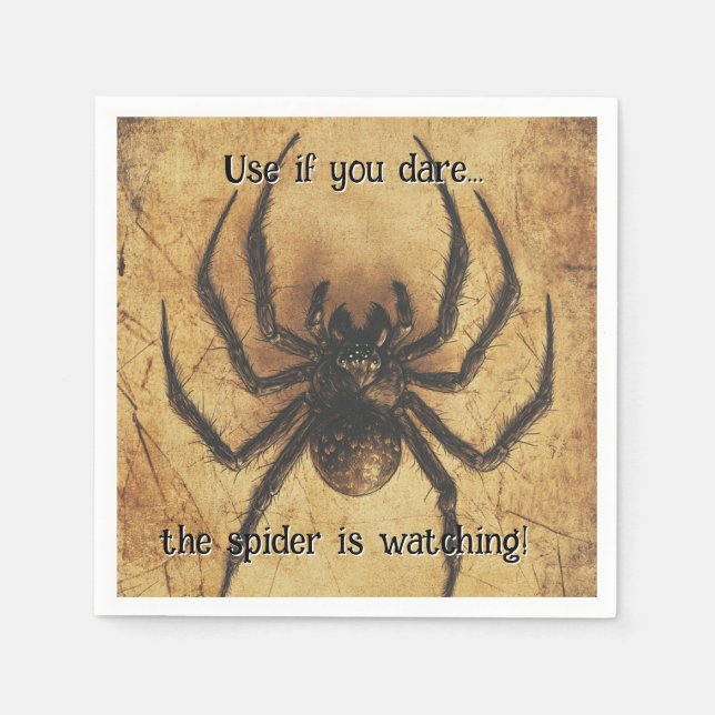 🕷️Spine-tingling Spider HALLOWEEN Bash Napkin (Front)