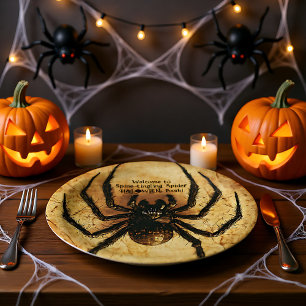 🕷️Spine-tingling Spider HALLOWEEN Bash Paper Plate