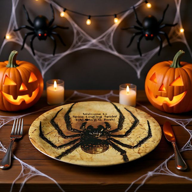 🕷️Spine-tingling Spider HALLOWEEN Bash Paper Plate (🕷️Spine-tingling Spider HALLOWEEN Bash Paper Plates)