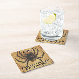 🕷️Spine-tingling Spider HALLOWEEN Bash Square Paper Coaster