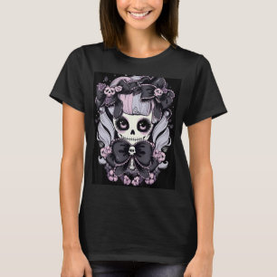 Spine-Tingling Thrills Halloween Skull Artwork T-Shirt