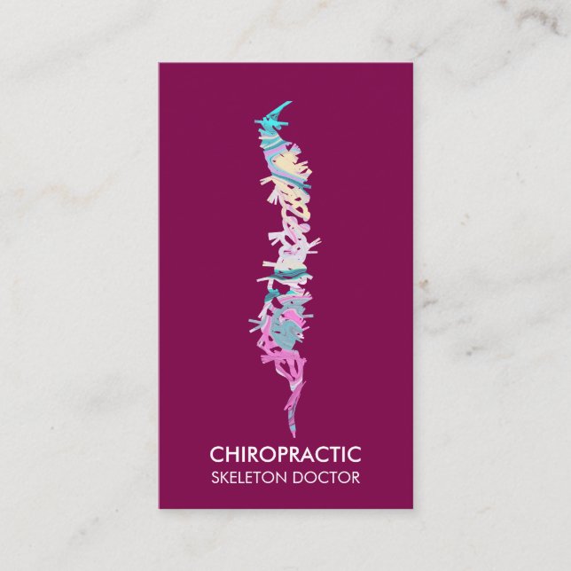 Spine vertebrae orthopaedic doctor chropractic pin business card (Front)