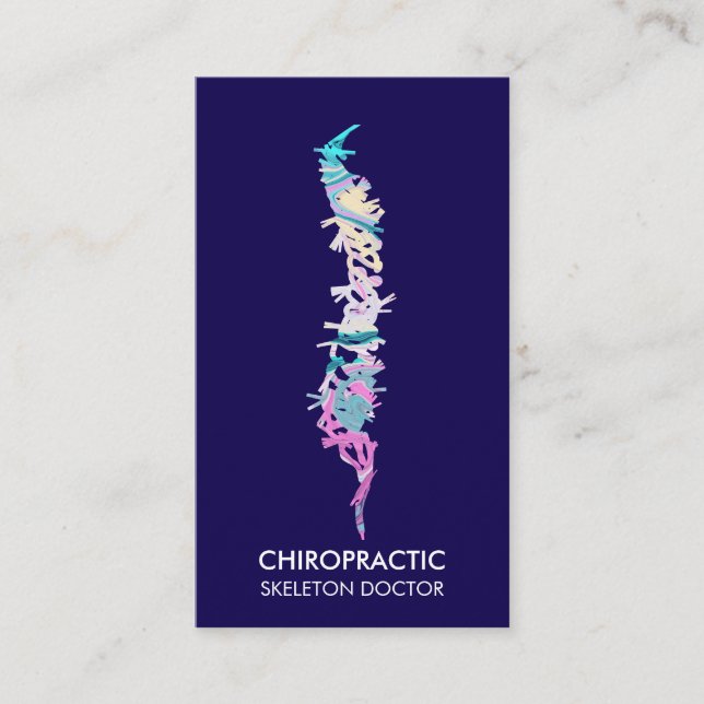 Spine vertebrae orthopaedic doctor navy business card (Front)