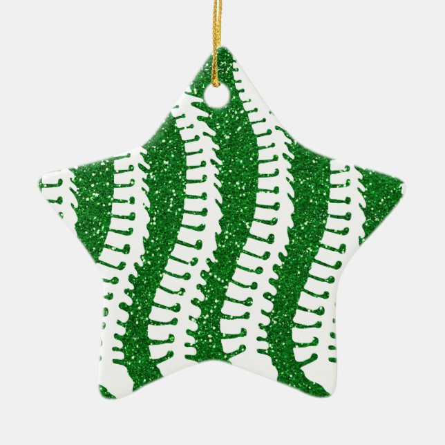 Spines and FAUX Glitter {green} Star Ornament (Front)