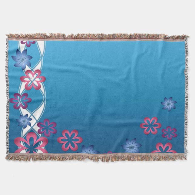 Sping Flowers Throw Blanket (Front)
