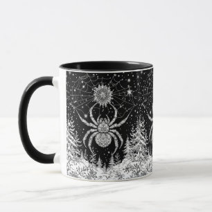 Spinne mit Mandala Netz magischer Sternenhimmel Mug