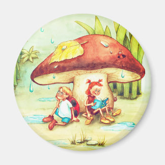 Spinne Sonja und Marienkäfer Kai unter einem Pilz Magnet