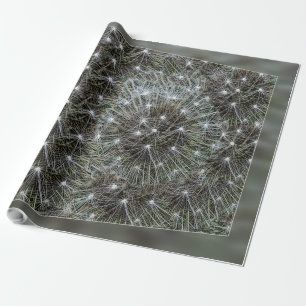 Spinning dandelion puff wrapping paper