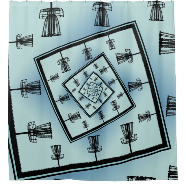 Spinning Disc Golf Baskets Shower Curtain (Front)