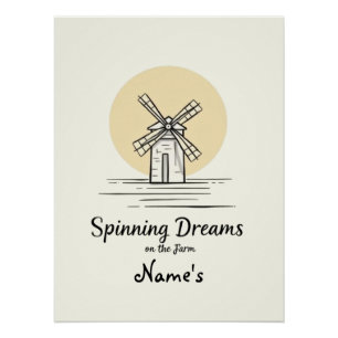 Spinning Dreams Minimalist Home Décor Poster