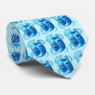 Spinning Dreidel at Hanukkah Tie