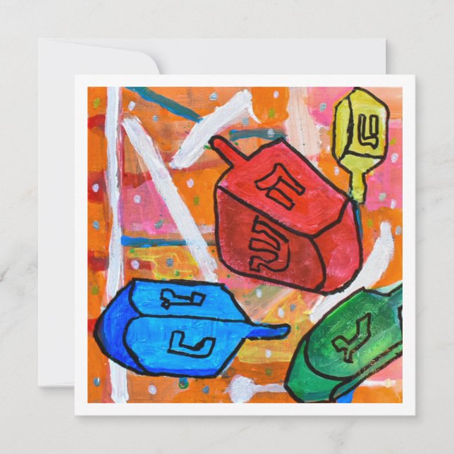 Spinning Dreidels Card (Front)