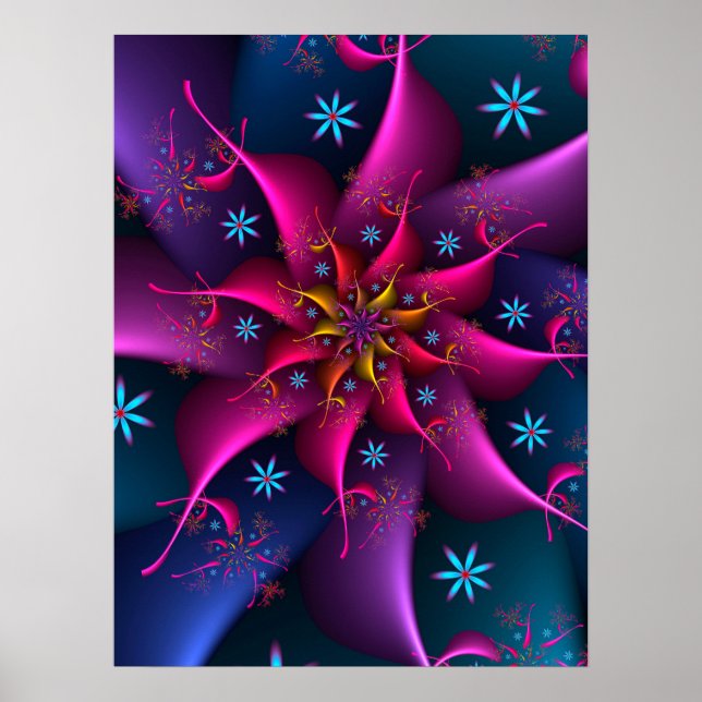 Spinning Evening Flowers Poster (Front)