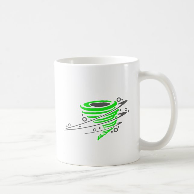 Spinning green tornado coffee mug (Right)