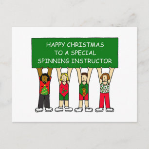 SPINNING INSTRUCTOR HAPPY XMAS HOLIDAY POSTCARD