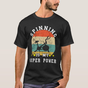 Spinning Is My Super Power Retro Vintage Sunset Sp T-Shirt