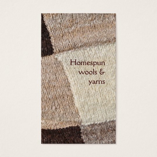 Spinning or knitting undyed wool business card