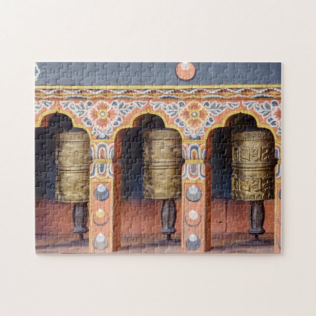 Spinning Prayer Wheels - Bhutan, Himalaya, Asia Jigsaw Puzzle (Horizontal)