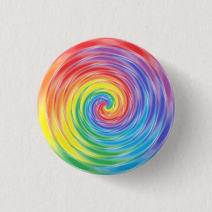 Spinning Rainbow 3 Cm Round Badge
