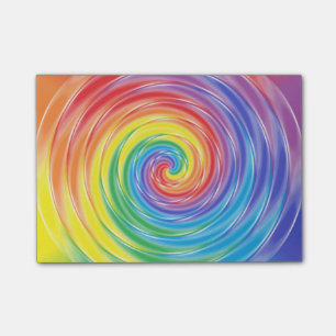 Spinning Rainbow Post-it Notes