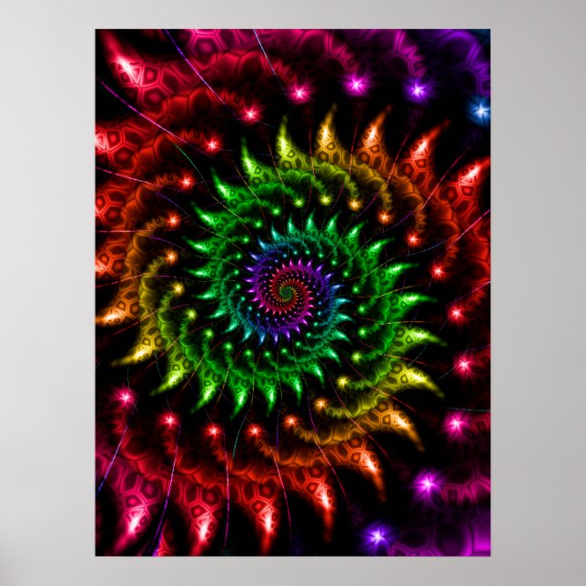 Spinning Rainbow Spiral Poster (Front)