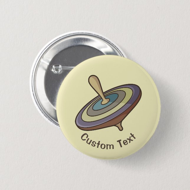 Spinning Top 6 Cm Round Badge (Front & Back)