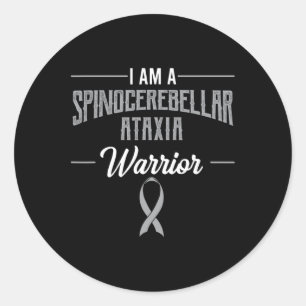 Spinocerebellar Ataxia Warrior Awareness Ribbon Sc Classic Round Sticker