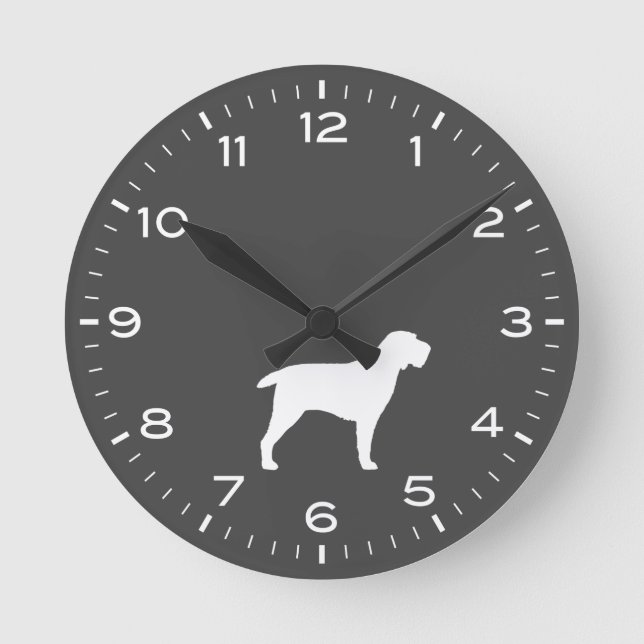 Spinone Italiano Dog Breed Silhouette Round Clock (Front)